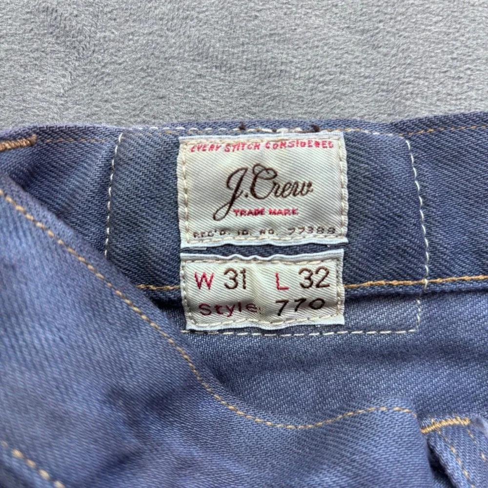 J.Crew 770 Straight Fit Jeans Indigo Marbled Wash 31x32 Every Stitch Considered